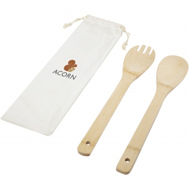 Logo trade advertising products image of: Endiv bamboo salad spoon and fork