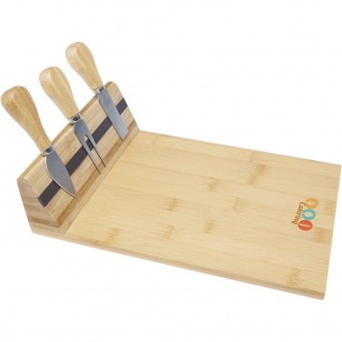 Logotrade promotional item image of: Mancheg bamboo magnetic cheese board and tools