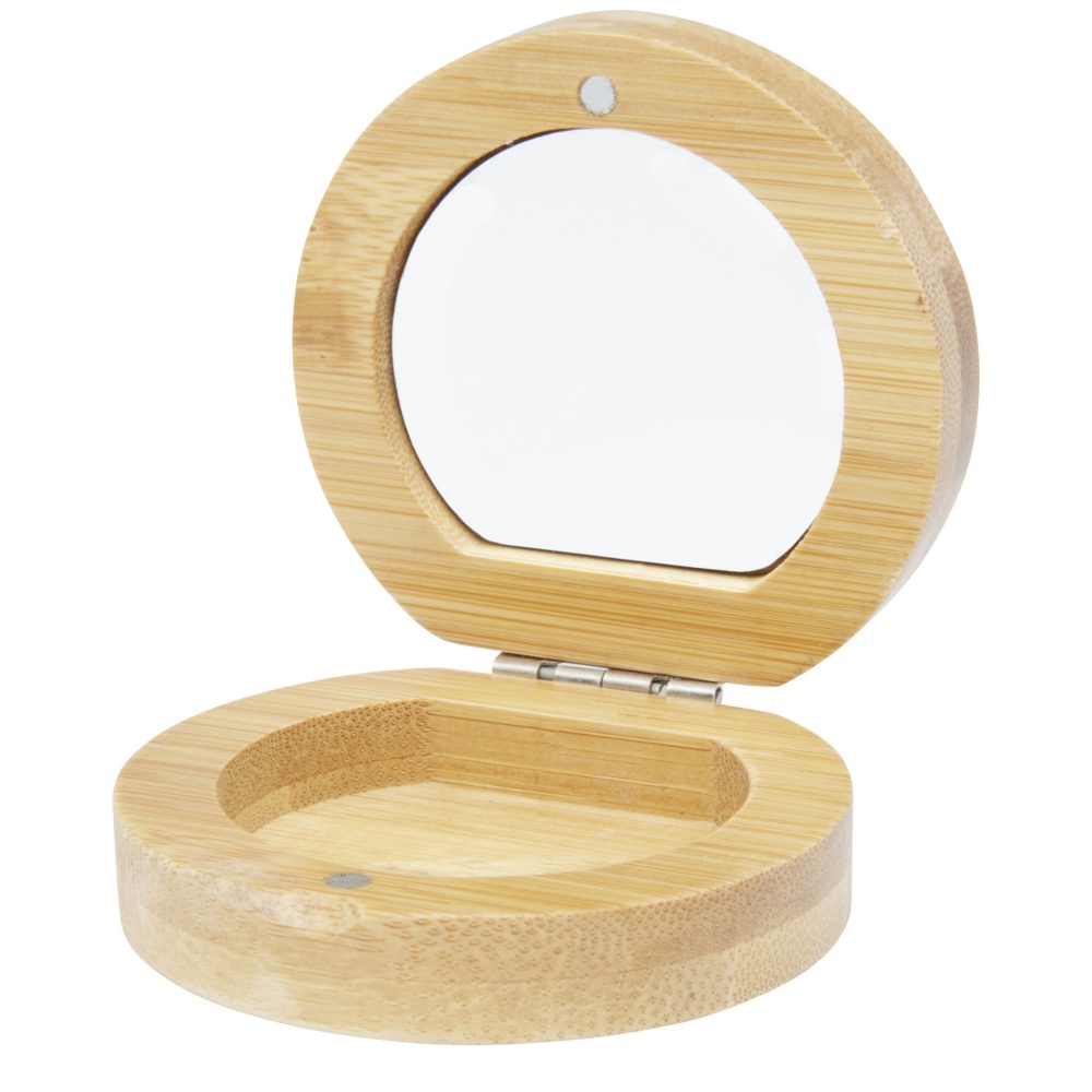 Logo trade promotional gifts picture of: Afrodit bamboo pocket mirror