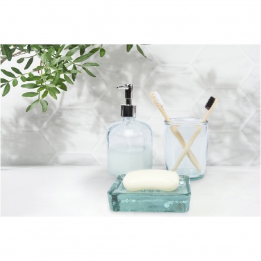 Logo trade promotional giveaways image of: Jabony 3-piece recycled glass bathroom set