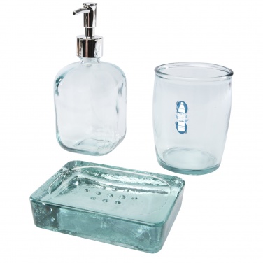 Logotrade promotional merchandise image of: Jabony 3-piece recycled glass bathroom set