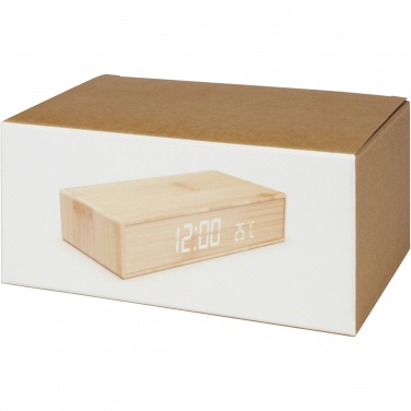 Logotrade corporate gifts photo of: Minata bamboo wireless charger with clock