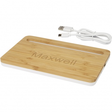 Logo trade promotional gifts picture of: Medake 10W bamboo wireless charger
