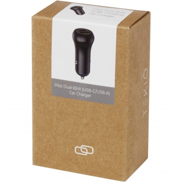 Logo trade corporate gifts image of: Pilot dual 55W USB-C/USB-A car charger