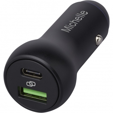 Logo trade promotional giveaways image of: Pilot dual 55W USB-C/USB-A car charger