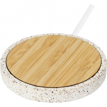 Logotrade promotional merchandise image of: Terrazzo 10W wireless bamboo charging pad