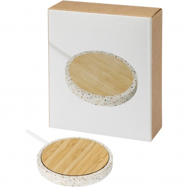 Logotrade corporate gift image of: Terrazzo 10W wireless bamboo charging pad