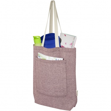 Logo trade corporate gifts image of: Pheebs 150 g/m² recycled cotton tote bag with front pocket 9L