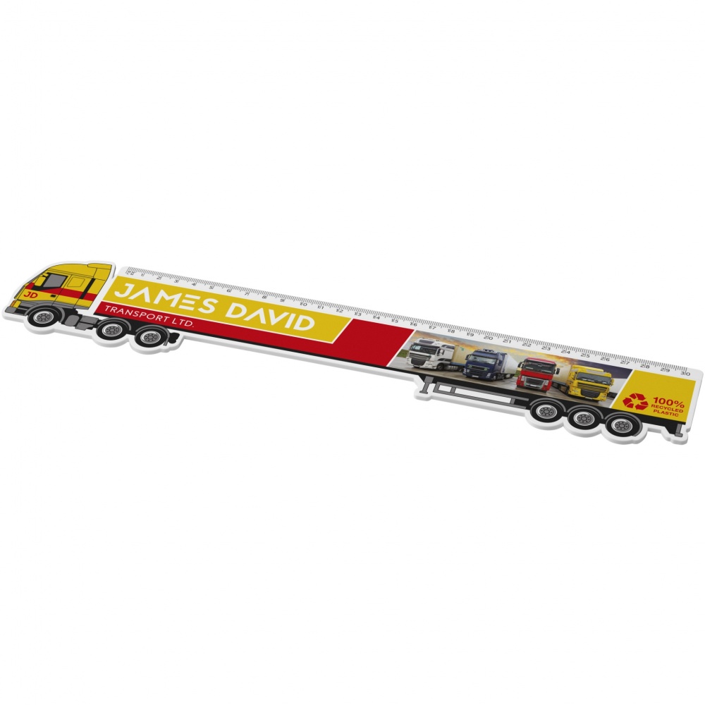 Logotrade corporate gift picture of: Tait 30cm lorry-shaped recycled plastic ruler