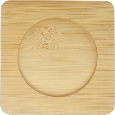 Logotrade business gift image of: Manti 2-piece 250 ml double-wall glass cup with bamboo coaster 