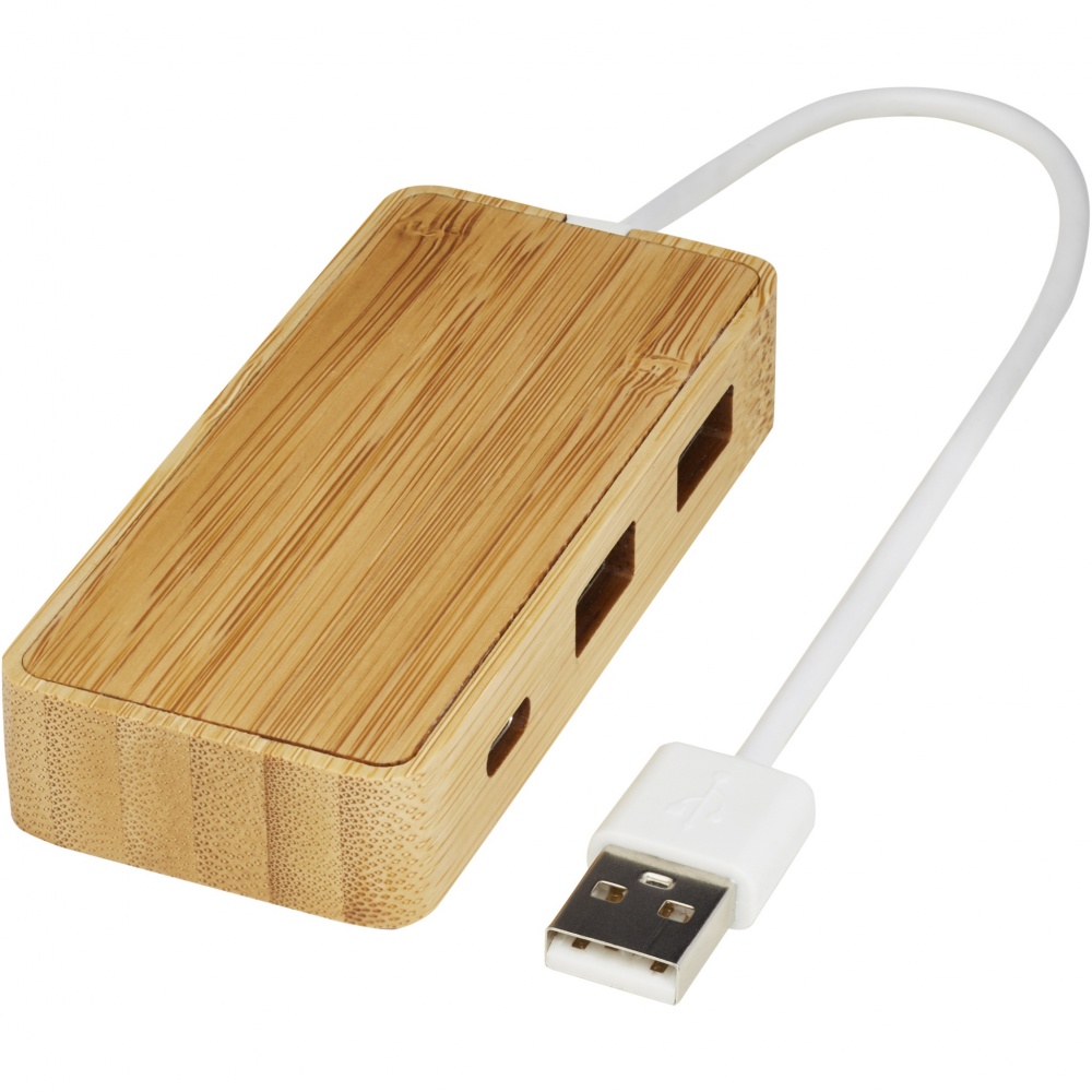 Logo trade promotional merchandise picture of: Tapas bamboo USB hub