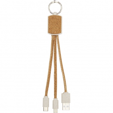 Logotrade promotional giveaway picture of: Bates wheat straw and cork 3-in-1 charging cable