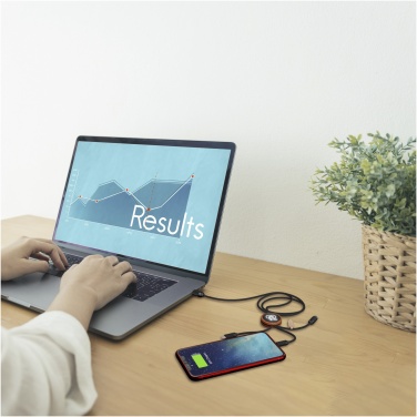 Logo trade advertising products picture of: SCX.design C36 3-in-1 rPET light-up logo extended charging cable with round bamboo casing