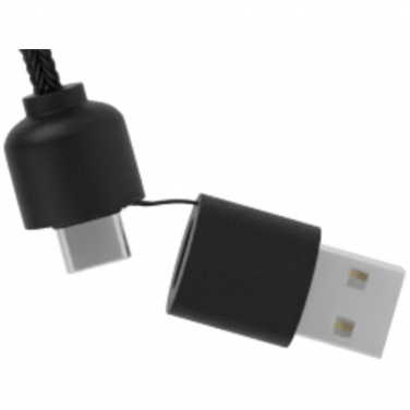 Logotrade promotional gift image of: SCX.design C38 5-in-1 rPET light-up logo charging cable with squared wooden casing