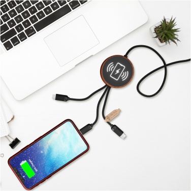 Logotrade promotional merchandise photo of: SCX.design C40 5-in-1 rPET light-up logo charging cable and 10W charging pad