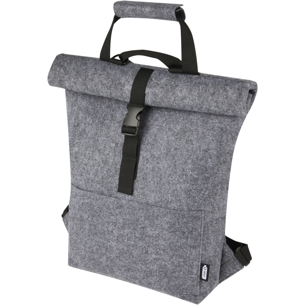 Logotrade advertising products photo of: Felta GRS recycled felt roll-top bike bag 13L