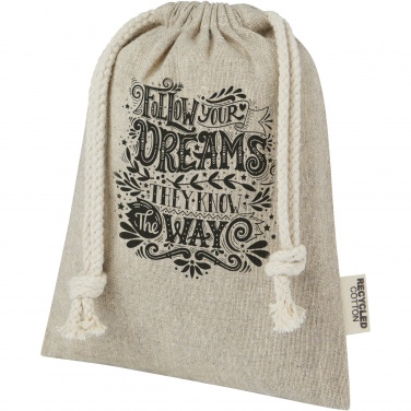 Logo trade promotional gifts image of: Pheebs 150 g/m² GRS recycled cotton gift bag small 0.5L