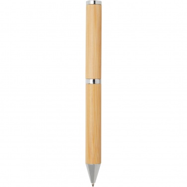 Logo trade corporate gift photo of: Apolys bamboo ballpoint and rollerball pen gift set 
