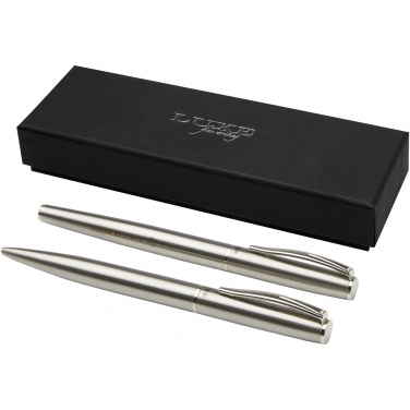 Logotrade corporate gift picture of: Didimis recycled stainless steel ballpoint and rollerball pen set