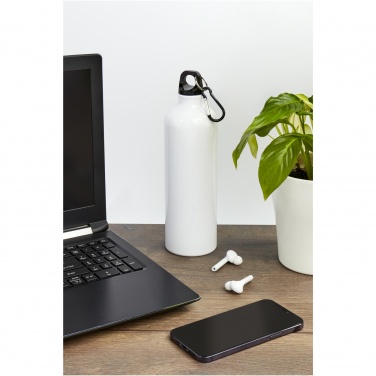 Logo trade promotional items image of: Oregon 770 ml RCS certified recycled aluminium water bottle with carabiner