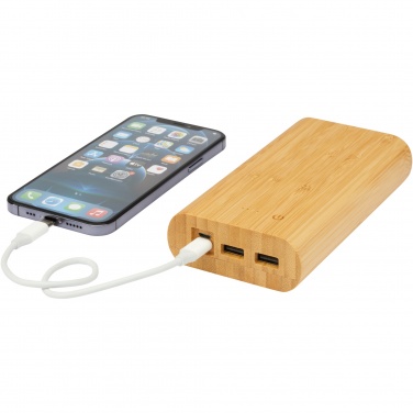 Logo trade promotional merchandise image of: Tulda 20.000 mAh bamboo power bank