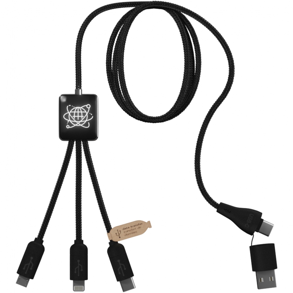 Logotrade promotional item image of: SCX.design C45 5-in-1 rPET charging cable with data transfer