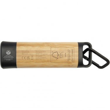 Logo trade promotional gift photo of: Kuma bamboo/RCS recycled plastic torch with carabiner