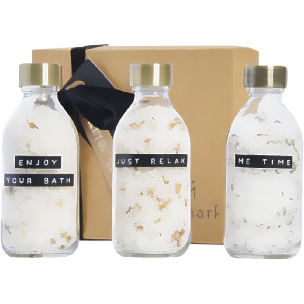 Logotrade promotional giveaway picture of: Wellmark Just Relax 3-piece 200 ml bath salt gift set