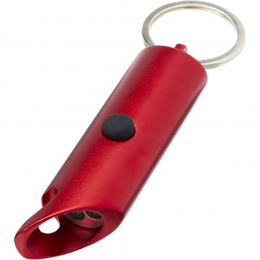 Logo trade promotional item photo of: Flare RCS recycled aluminium IPX LED light and bottle opener with keychain