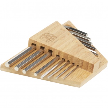 Logo trade corporate gifts image of: Allen bamboo hex key tool set