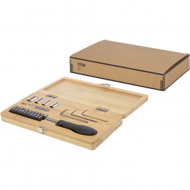 Logo trade corporate gift photo of: Rivet 19-piece bamboo/recycled plastic tool set