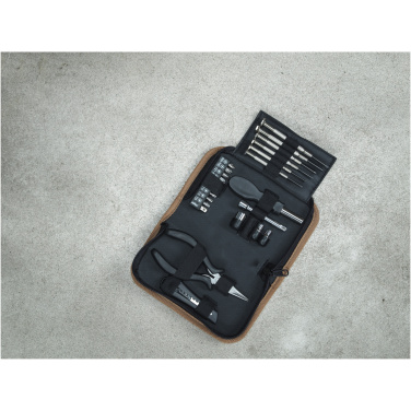 Logo trade business gift photo of: Spike 24-piece RCS recycled plastic tool set with cork pouch