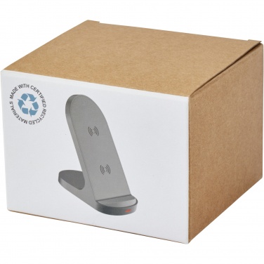 Logotrade corporate gifts photo of: Loop 15W dual coil RCS recycled plastic wireless charging stand