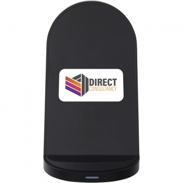 Logo trade advertising product photo of: Loop 15W dual coil RCS recycled plastic wireless charging stand