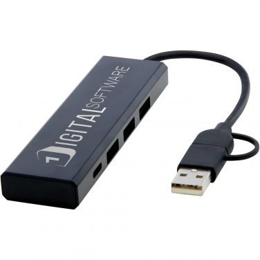 Logo trade promotional products picture of: Rise RCS recycled aluminium USB 2.0 hub