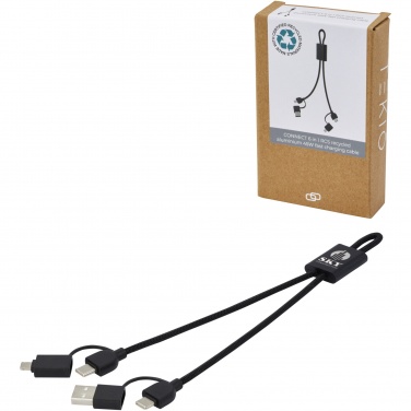 Logo trade corporate gifts image of: Connect 6-in-1 RCS recycled aluminium 45W quick charge & data transfer cable