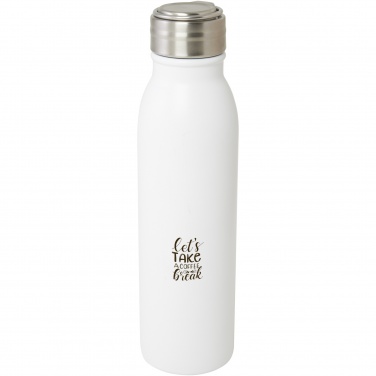 Logo trade promotional merchandise image of: Harper 700 ml RCS certified stainless steel water bottle with metal loop