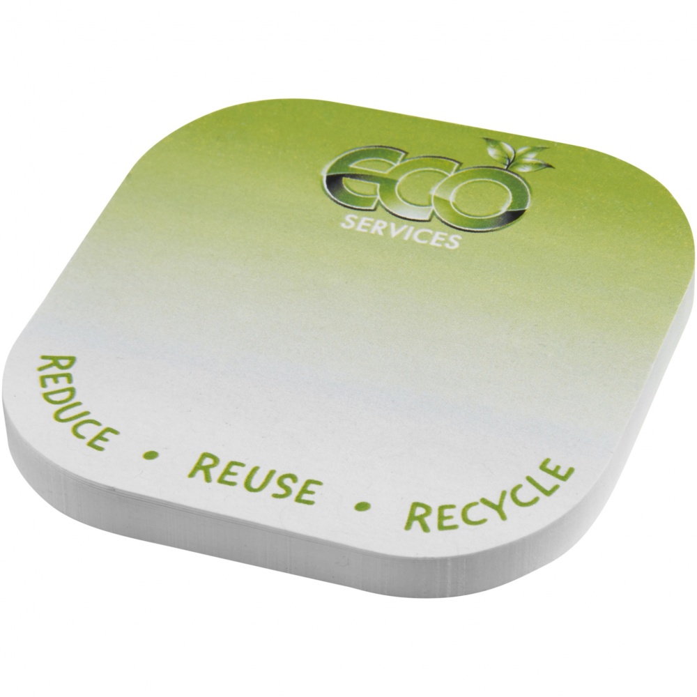 Logo trade corporate gifts image of: Sticky-Mate® square-shaped recycled sticky notes with rounded corners