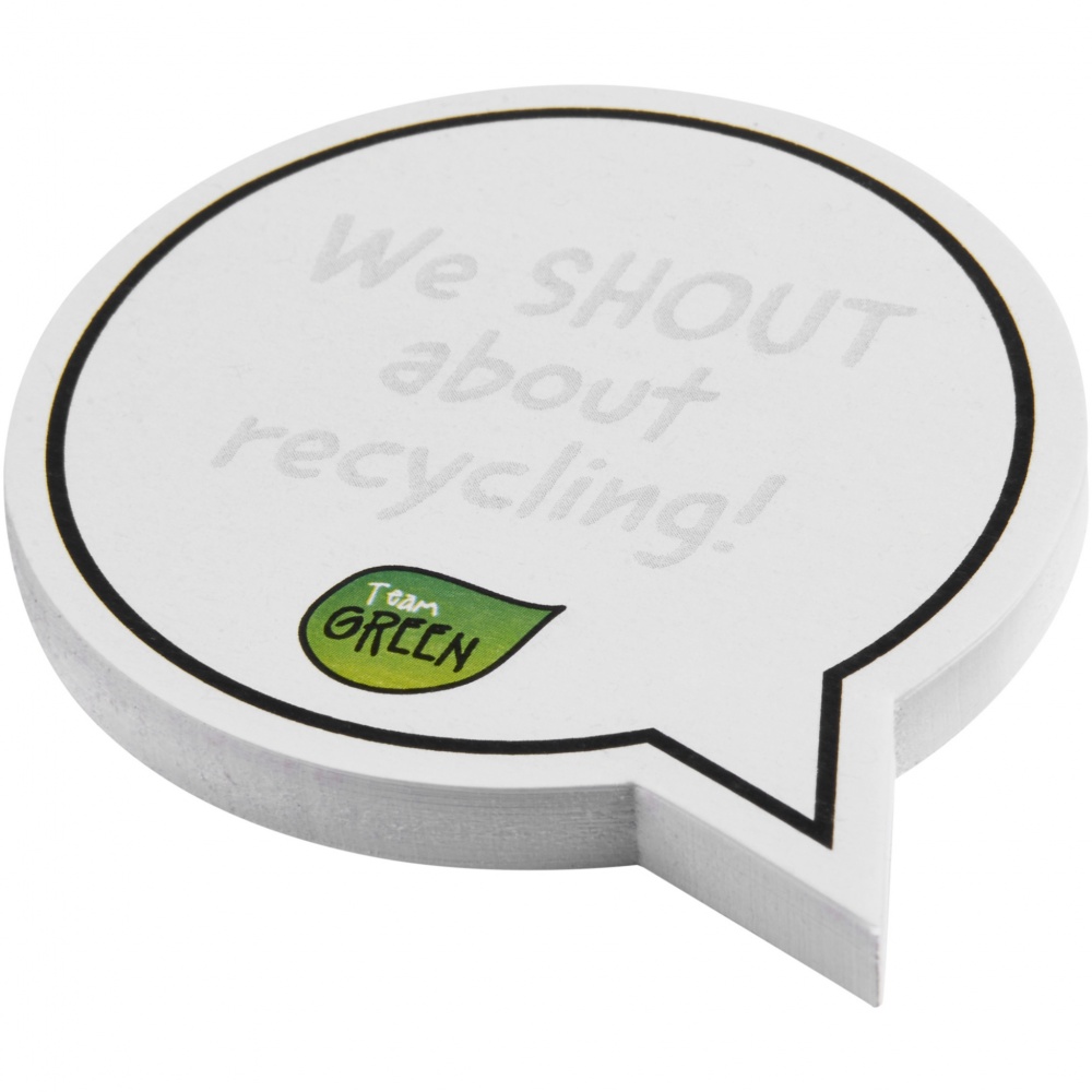 Logo trade promotional gifts picture of: Sticky-Mate® speech bubble-shaped recycled sticky notes