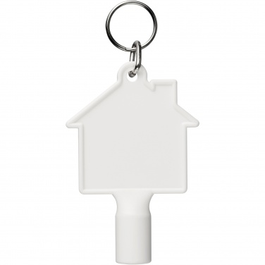 Logo trade promotional merchandise photo of: Maximilian house-shaped recycled utility key keychain