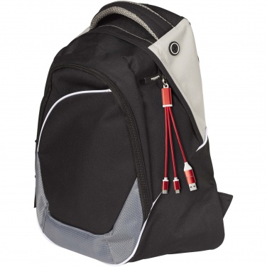 Logotrade promotional product picture of: Metal 4-in-1 recycled aluminium charging cable with keychain