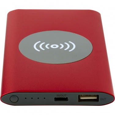Logo trade promotional merchandise photo of: Juice 4000 mAh Type-C recycled aluminium wireless power bank 