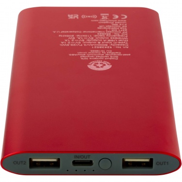 Logotrade promotional merchandise picture of: Juice 8000 mAh Type-C recycled aluminium wireless power bank