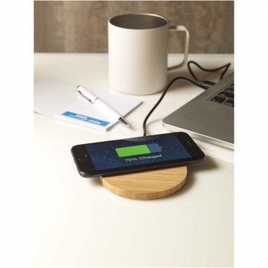 Logotrade promotional product image of: Essence 15W bamboo wireless charging pad