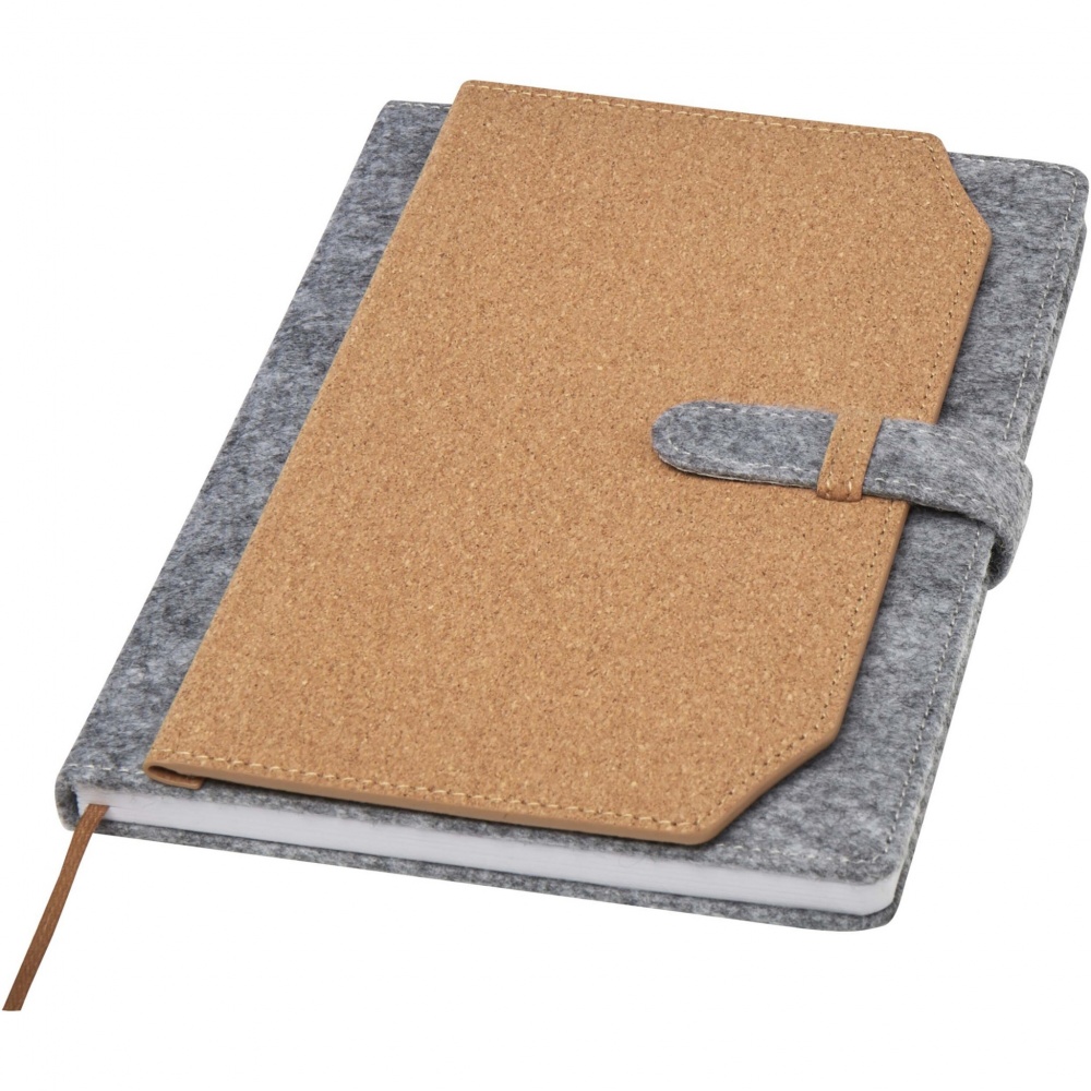 Logotrade promotional gift picture of: Viviana A5 recycled felt and cork notebook