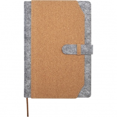 Logotrade promotional products photo of: Viviana A5 recycled felt and cork notebook