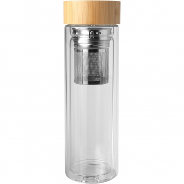 Logotrade promotional items photo of: Bailey 400 ml borsilicate glass infuser bottle with bamboo lid