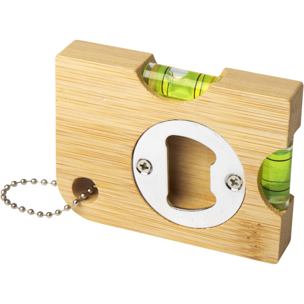 Logo trade promotional giveaway photo of: Levo bamboo bottle opener with level 