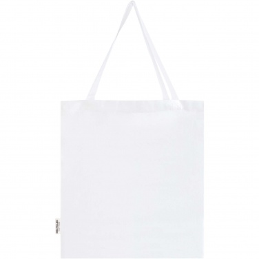Logotrade business gift image of: Madras 140 g/m² GRS recycled cotton gusset tote bag