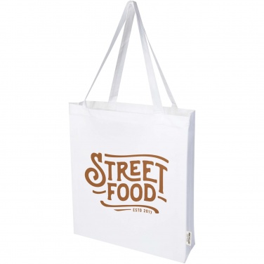 Logo trade promotional merchandise picture of: Madras 140 g/m² GRS recycled cotton gusset tote bag